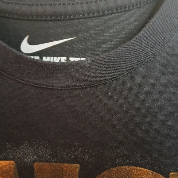 (#208) The Nike Tee Just Do It Black & Orange T-Shirt Size Medium - Picture 6 of 11